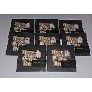 NEW 8 Packages Halloween Napkins (8/pack) Here for the Booos Ghost Boos Booze